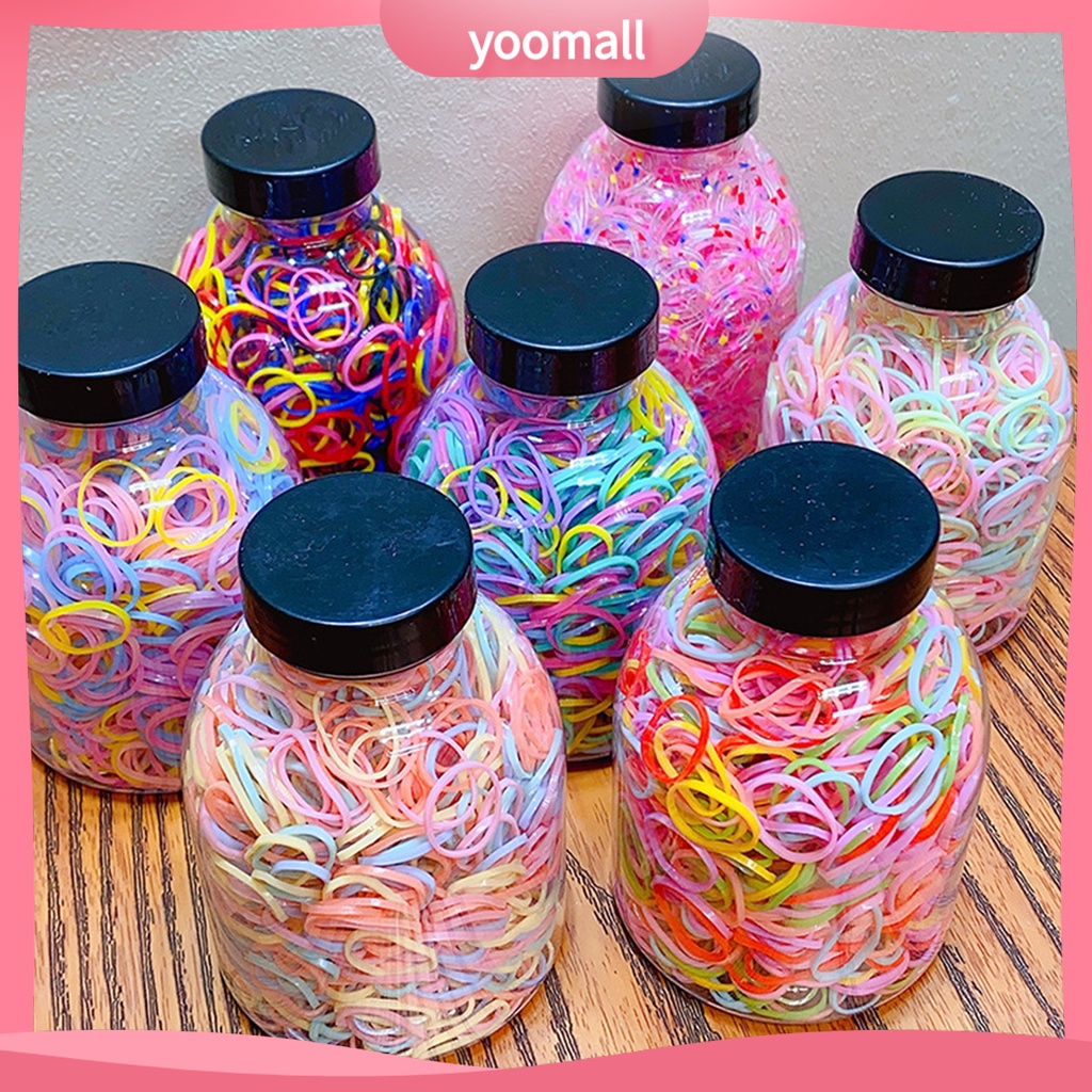 Hộp Dây Thun Buộc Tóc Nhiều Màu Sắc Co Giãn Tốt Dành Cho Bé Gái 1 Tuổi