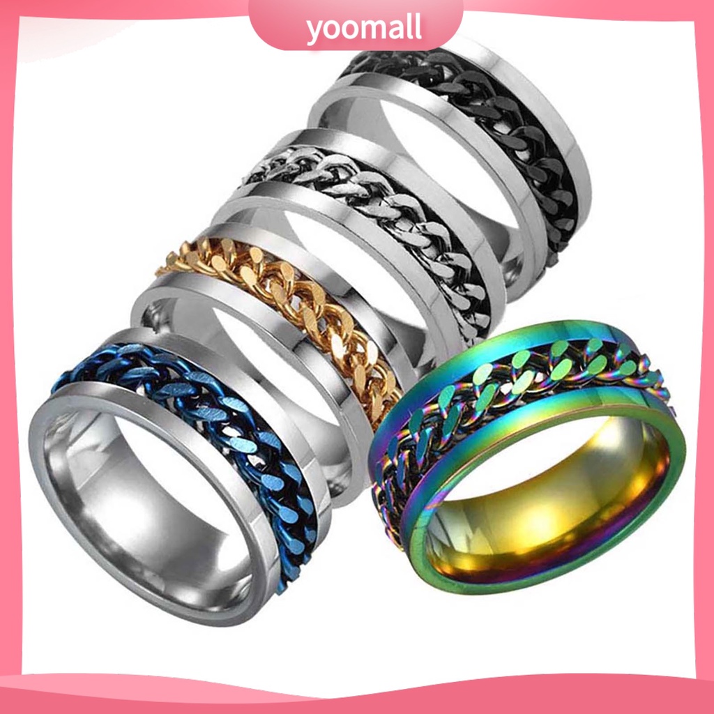 Nhẫn Dây Xích Lấp Lánh Xoay Được Làm Quà Tặng Câu Lạc Bộ Cho Nam Và Nữ