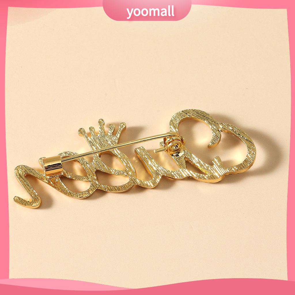 Ghim Cài Áo Hình Vương Miện Đính Đá Thời Trang Cho Nữ