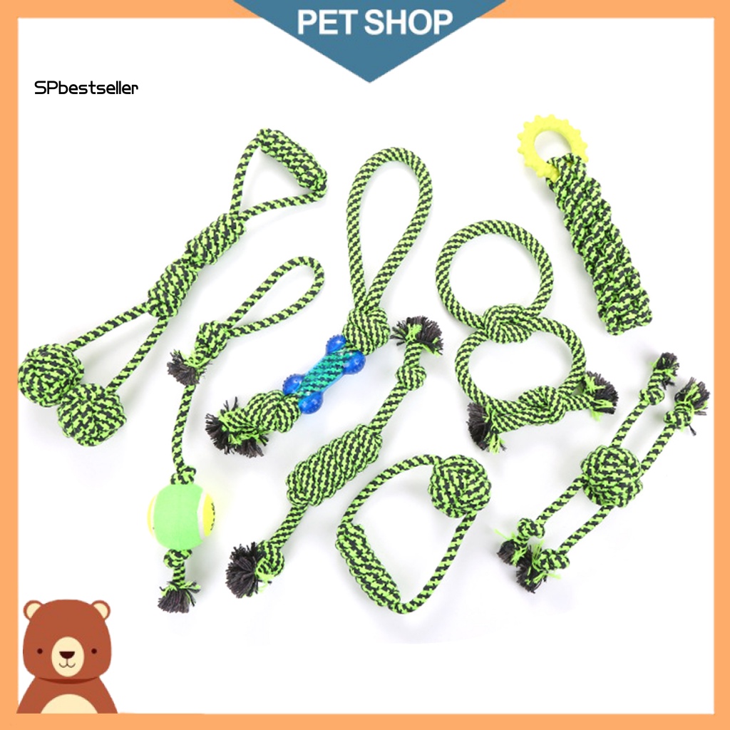 Set 8 Đồ Chơi Bằng Dây Cotton Bện Huấn Luyện Thú Cưng