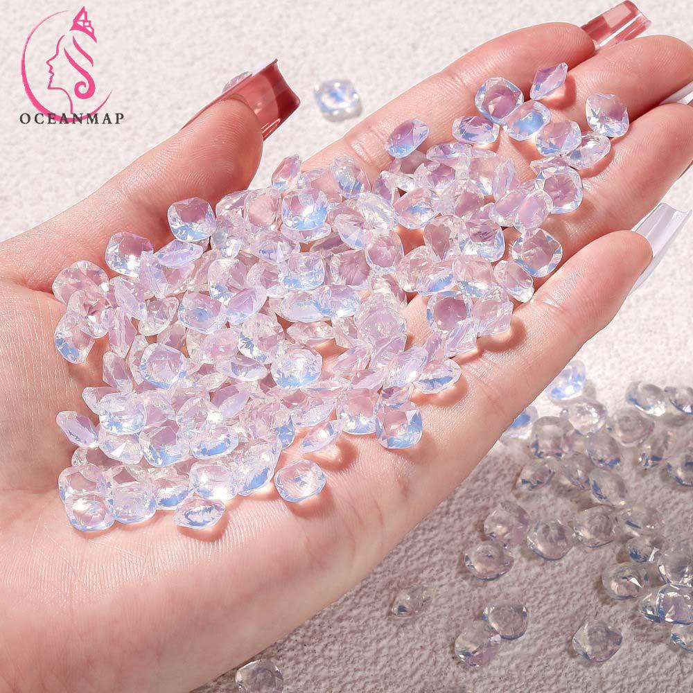 OCEANMAP Hạt Đá 3D Nhiều Màu Sắc Đính Móng Nghệ Thuật