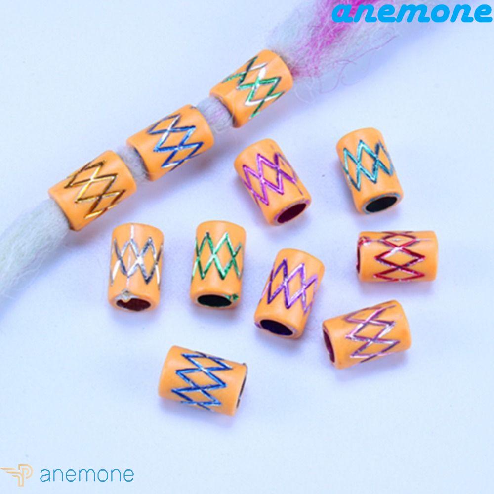 ANEMONE Bộ 30 Hạt Xỏ Lỗ To Bằng Nhựa Nhiều Màu Sắc Làm Phụ Kiện Tóc DIY Cho Nữ / Bé Gái / Trẻ Em