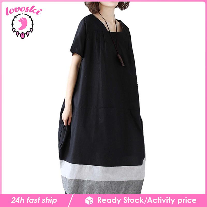 Đầm Dài Dáng Rộng Thời Trang Mùa Hè Thanh Lịch Cho Nữ