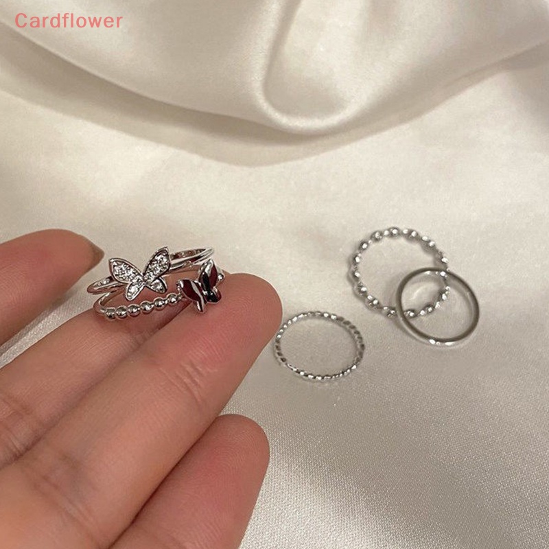 Bộ 4 Nhẫn Hình Bướm Thời Trang Thanh Lịch Dành Cho Nữ