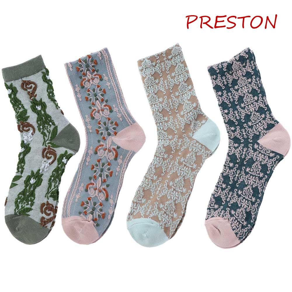 Vớ Cotton Họa Tiết Thêu Phong Cách Lolita Dành Cho Nữ