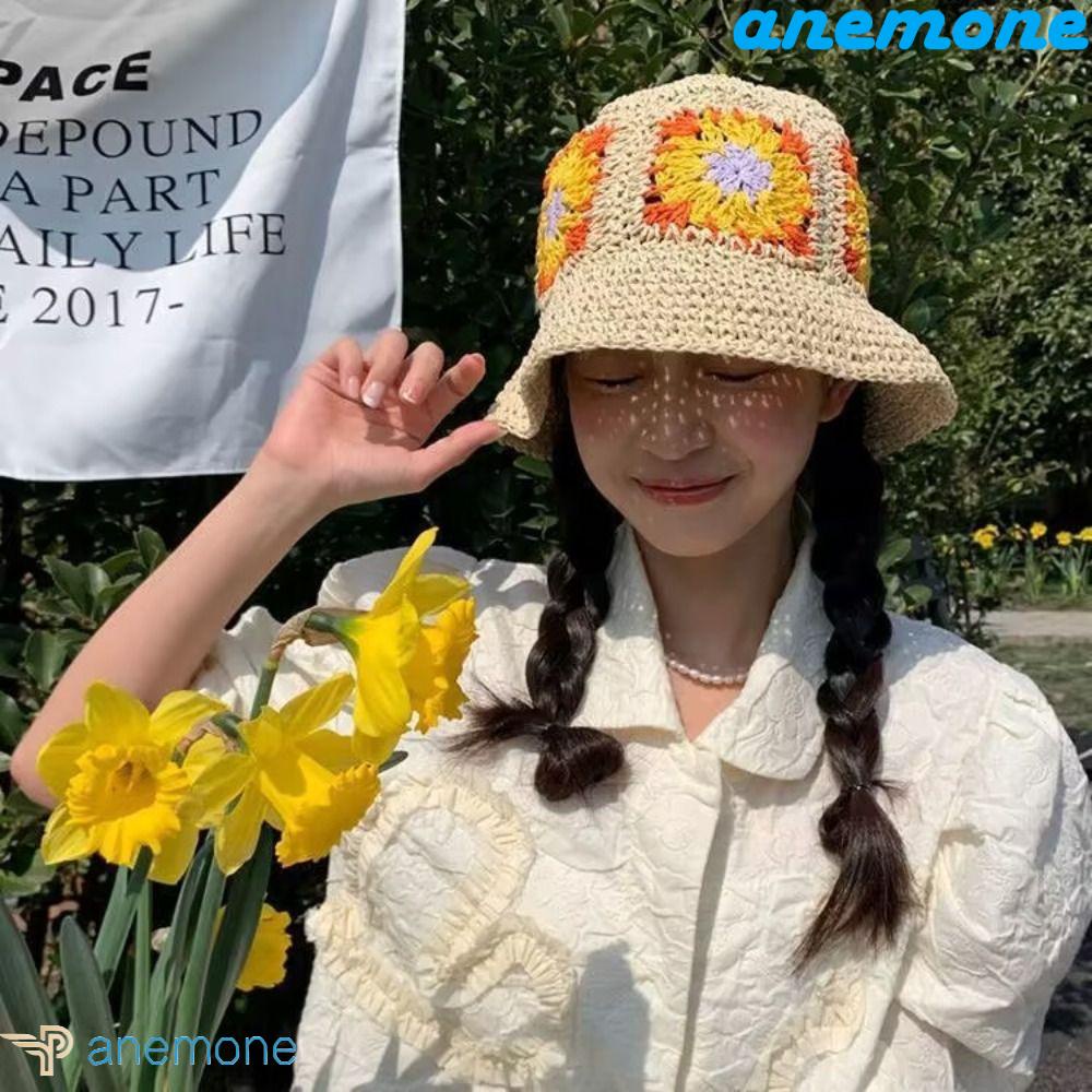 Mũ Tai Bèo Chống Nắng / Tia UV Màu Trơn Họa Tiết Hoa Cúc Thời Trang Mùa Hè Cho Nữ
