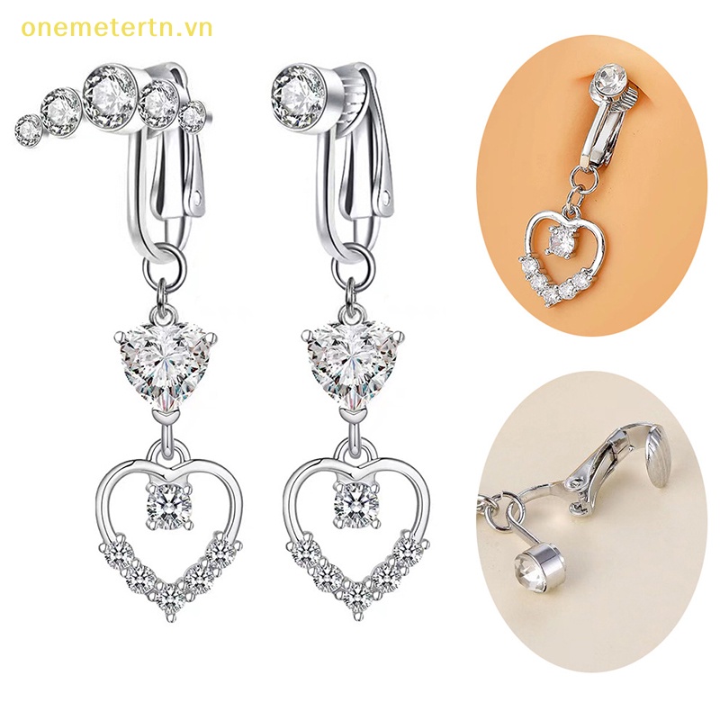 Khuyên RốN HìNh Tim ĐíNh Đá Zircon Giả Dễ Thương Cho Nữ