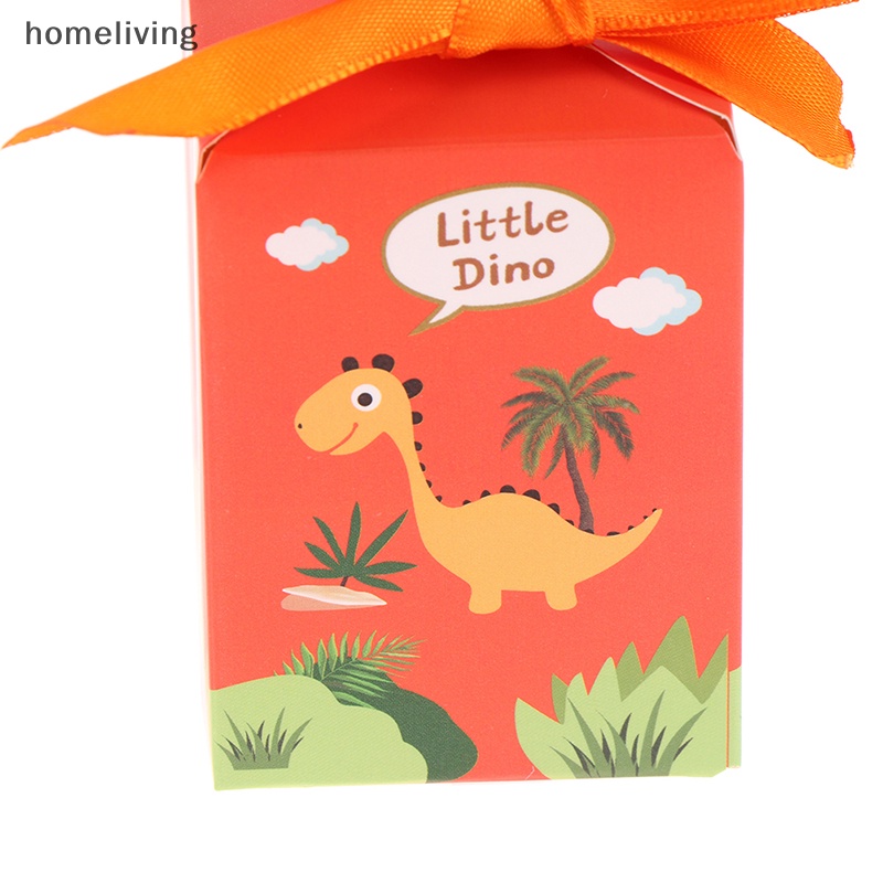 Bộ 10 Hộp Đựng Kẹo Hình Khủng Long Có Ruy Băng