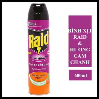Xịt côn trùng raid hương dầu khuynh diệp / chanh / lavender / không mùi 600ml