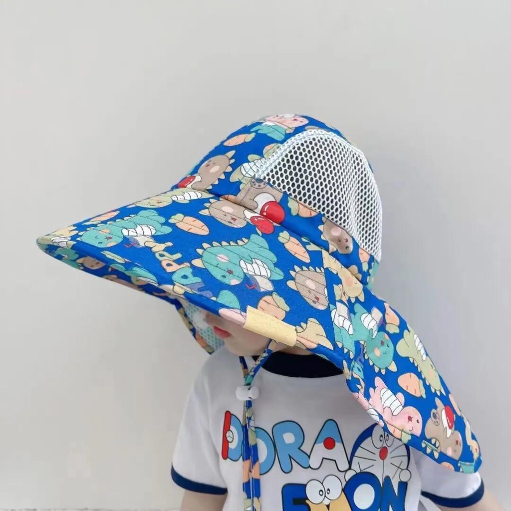 Mũ Tai Bèo Chống Nắng Phối Lưới Thoáng Khí Thời Trang Đi Biển Mùa Hè Cho Bé