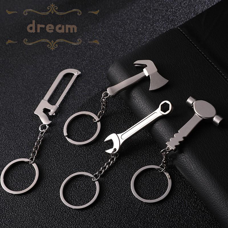 【DREAMLIFE】Unique Metal Wrench Keychain Compact 3D Keyring Cute Car Key Ring Chain