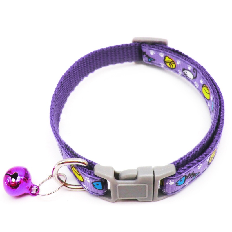 Vòng Cổ Thú Cưng In Họa Tiết Hoạt Hình Có Chuông