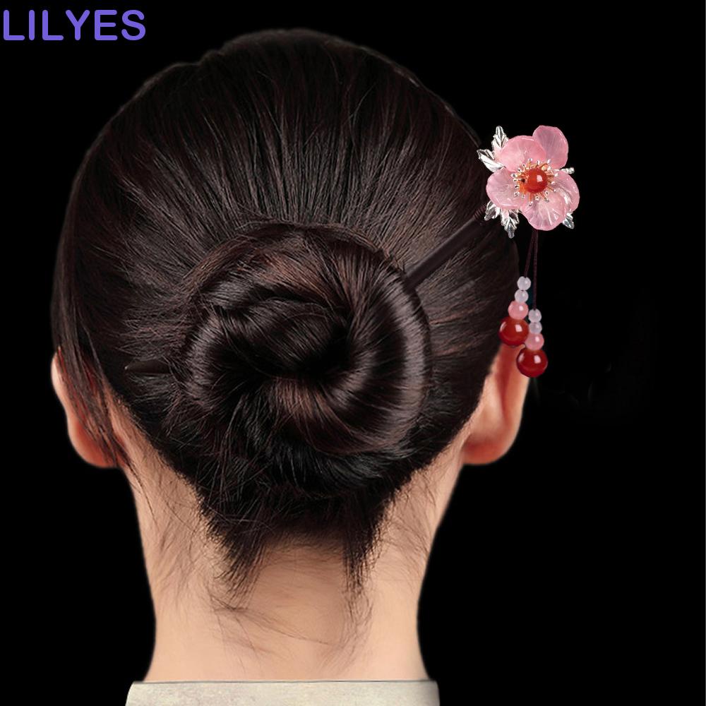 Trâm Cài Tóc Bằng Gỗ Phối Tua Rua Phong Cách Cổ Điển Cho Nữ