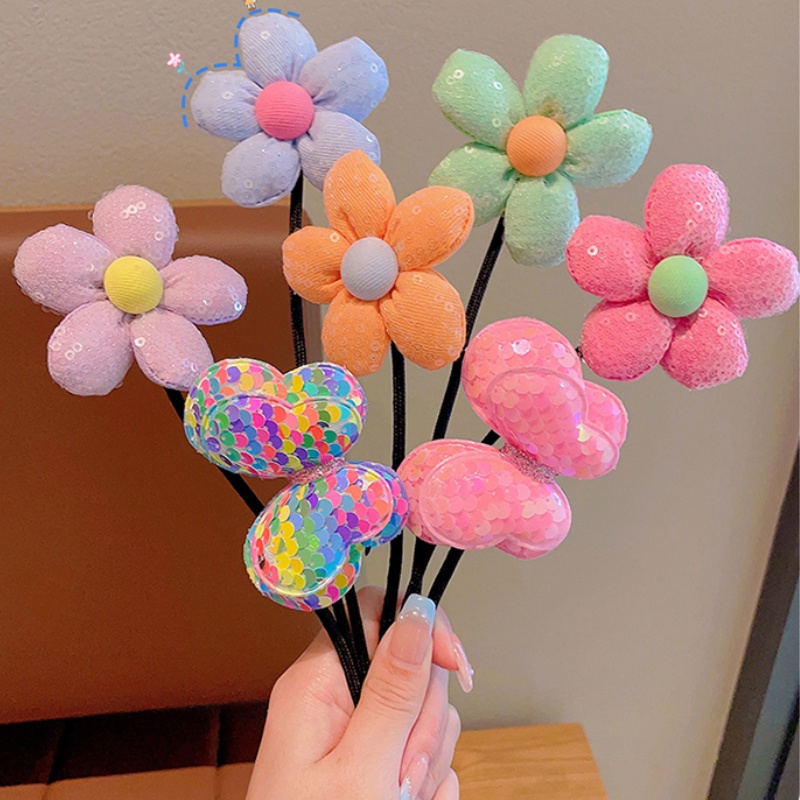 Kẹp Tóc Nơ Đính Kim Sa Lấp Lánh Dễ Thương Cho Bé Gái