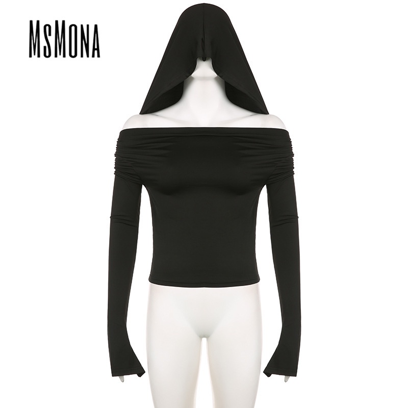 Áo Hoodie Màu Trơn Dáng Xòe Gợi Cảm Thời Trang Nữ 2023