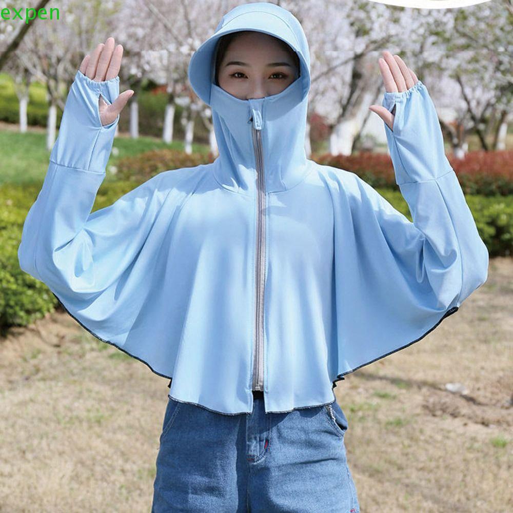 Găng Tay Chống Nắng Chống Tia UV Có Vành Rộng Kèm Khẩu Trang Tiện Dụng