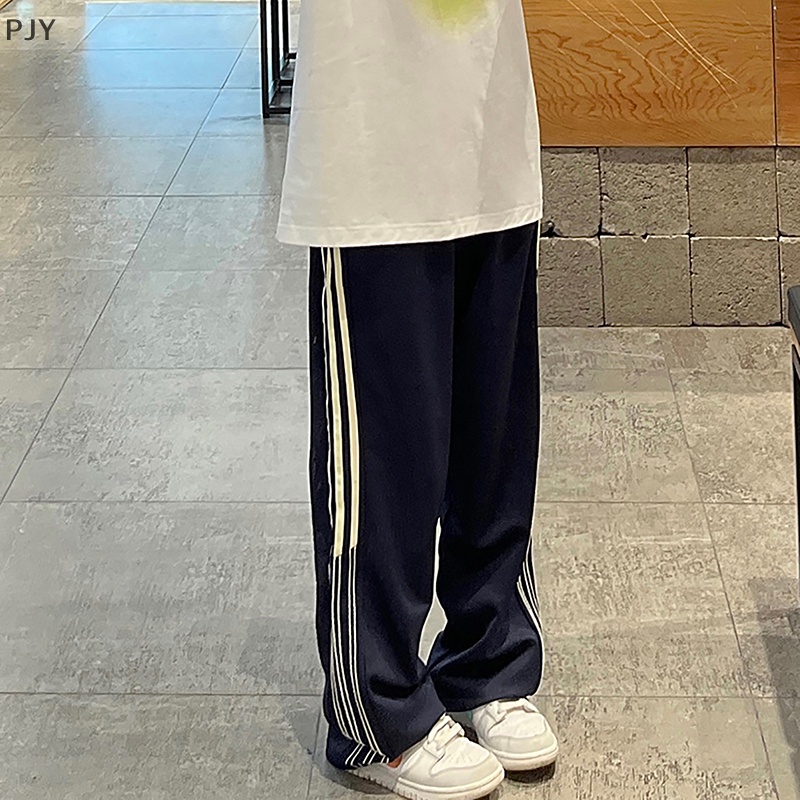 Quần Thể Thao Ống Đứng Kẻ Sọc Phong Cách Mỹ Cho Nữ PJ