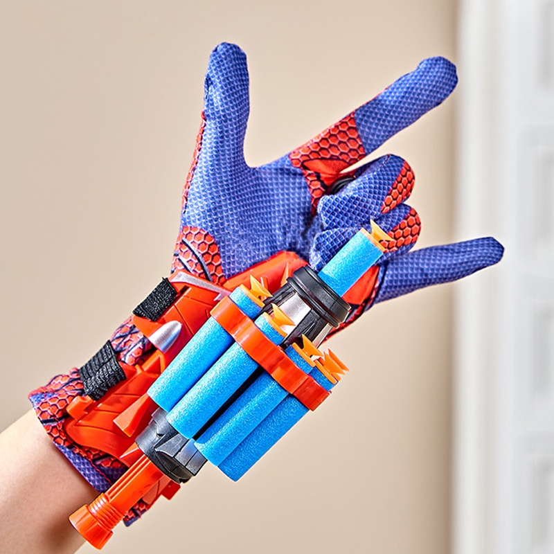 Bộ Găng Tay Đồ Chơi Bằng Nhựa Hóa Trang Nhân Vật Hoạt Hình Spiderman Launcher Vui Nhộn Dành Cho Bé Trai Và Bé Gái