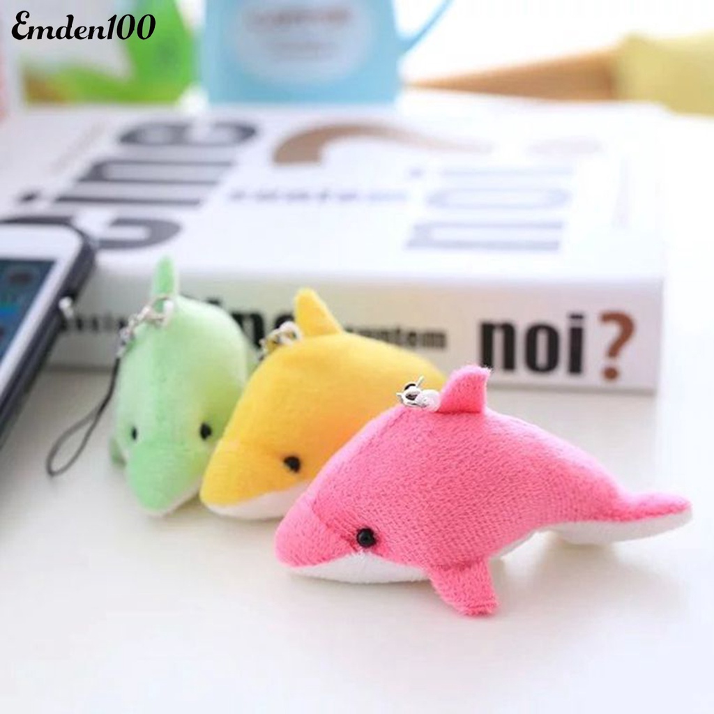 Thú Nhồi Bông Hình Cá Heo 3D 7.5cm Mềm Mại Trang Trí Ba Lô