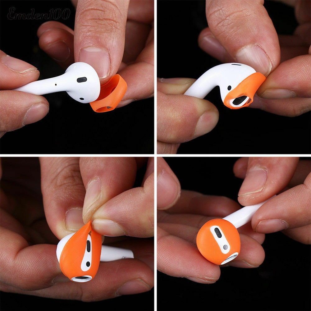 Set 2 Cặp Vỏ Bảo Vệ Hộp Sạc Tai Nghe Air-pods 1 2 Bằng Silicon Chống Trượt