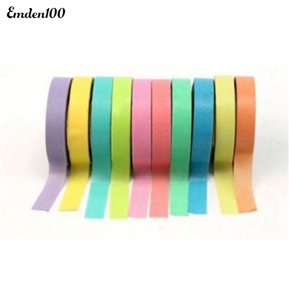 Bộ 10 Cuộn Băng Keo Dài 5m Nhiều Màu Sắc