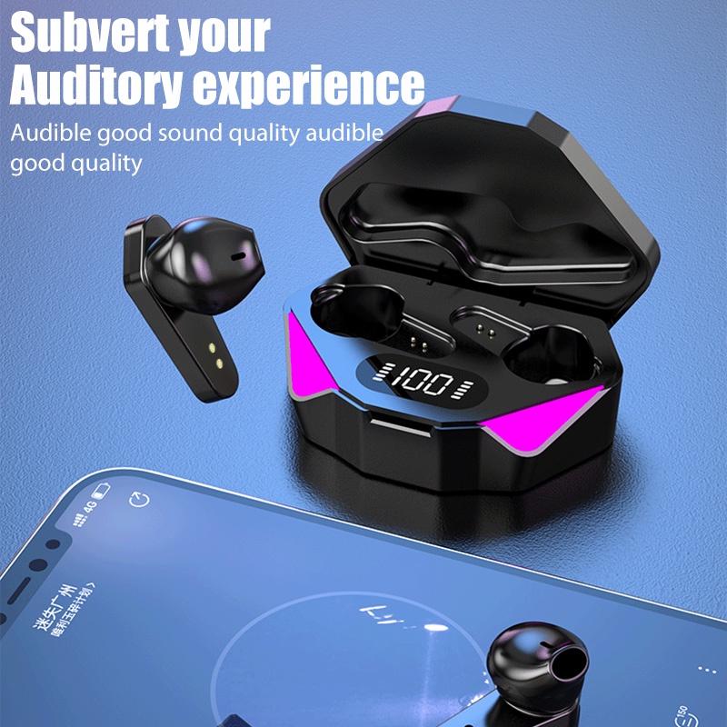 Tai nghe không dây x15 tws 5.3 tai nghe bluetooth 65ms độ trễ thấp tai nghe chơi game earbud esport gamer có mic cho tất cả điện thoại thông minh