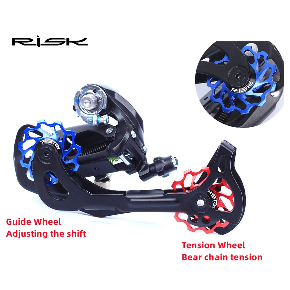 1 Bánh Răng Hợp Kim Nhôm RISK MTB 11T Jockey Wheel Hướng Dẫn Hướng Dẫn Phía Sau Xe Đạp RA126