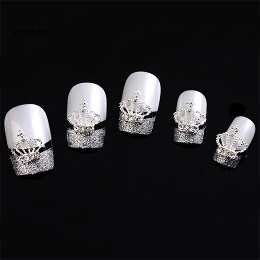 Hộp Phụ Kiện Trang Trí Móng Nghệ Thuật Hình Vương Miện 3D Bằng Hợp Kim DIY