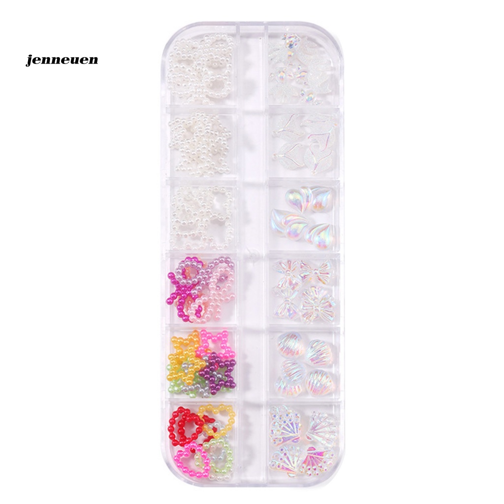 1 Hộp Phụ Kiện Trang Trí Móng Tay Hình Gấu Và Hoa Sang Trọng DIY