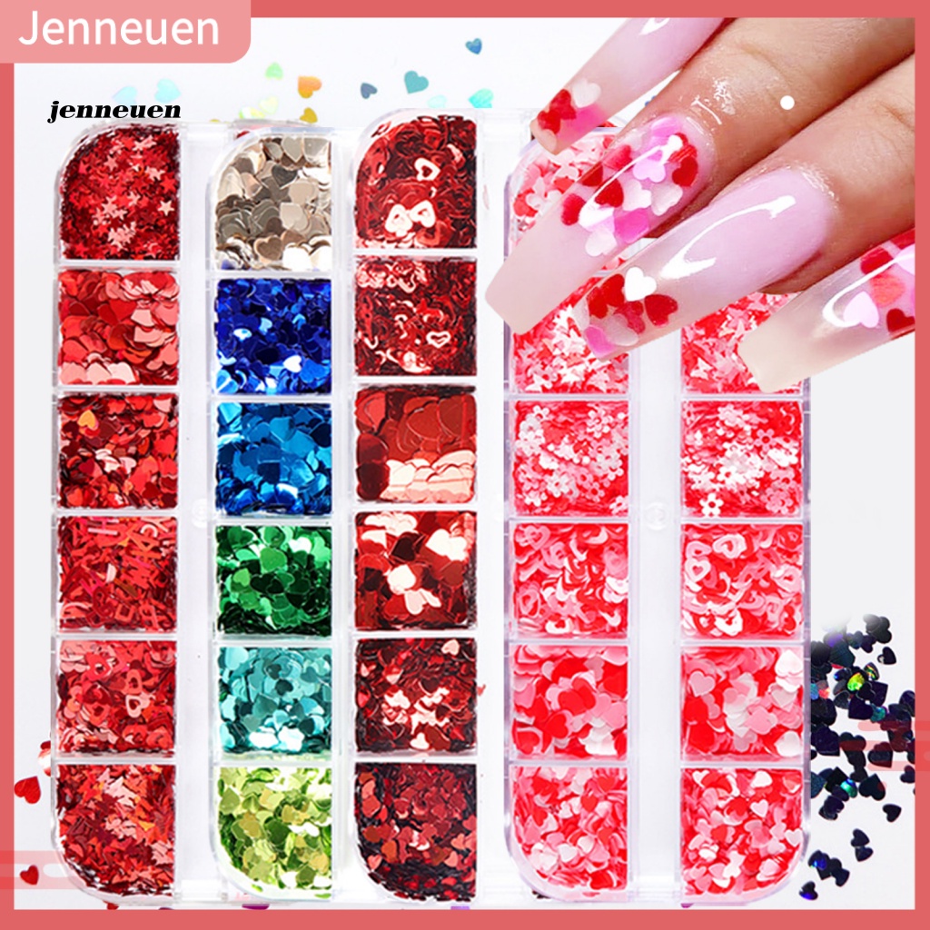 1 Hộp Kim Sa Siêu Nhẹ Hình Chữ / Lá / Ngôi Sao Trang Trí Móng Tay