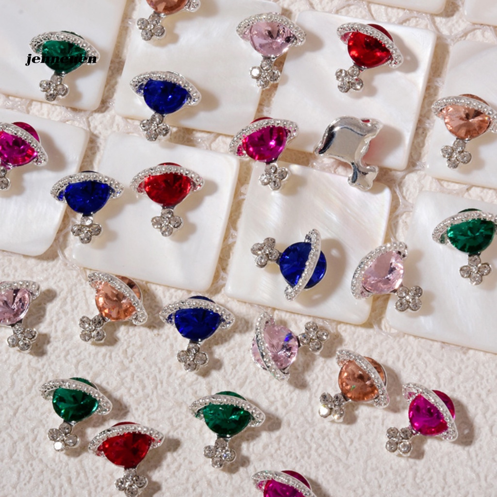 Set 5 Phụ Kiện Trang Trí Móng Tay Hình Hành Tinh Đính Đá Lấp Lánh Sang Trọng DIY