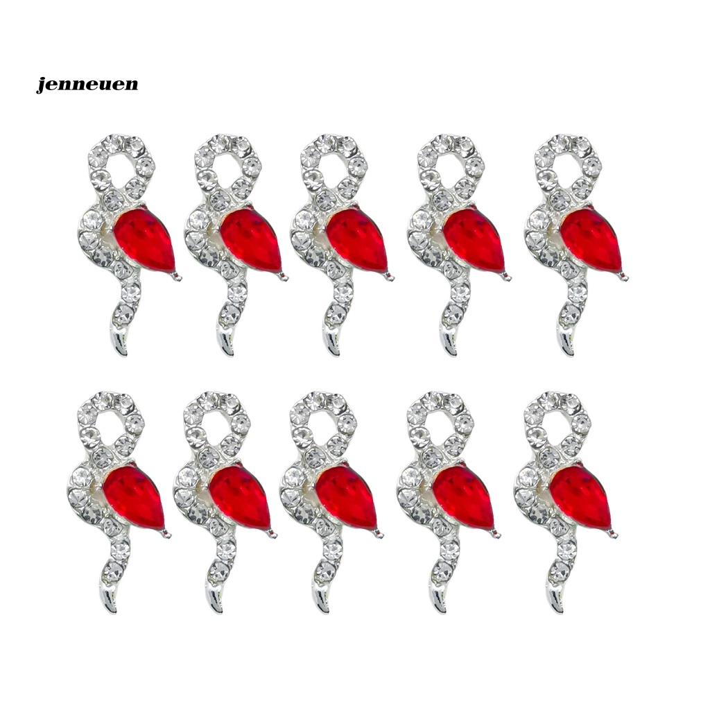 Set 10 Phụ Kiện Trang Trí Móng Nghệ Thuật Bằng Hợp Kim Đính Đá DIY