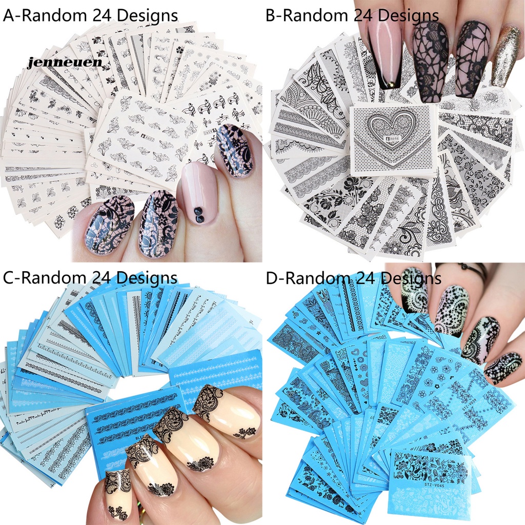 Bộ 24 Miếng Dán Móng Tay Siêu Mỏng Thời Trang