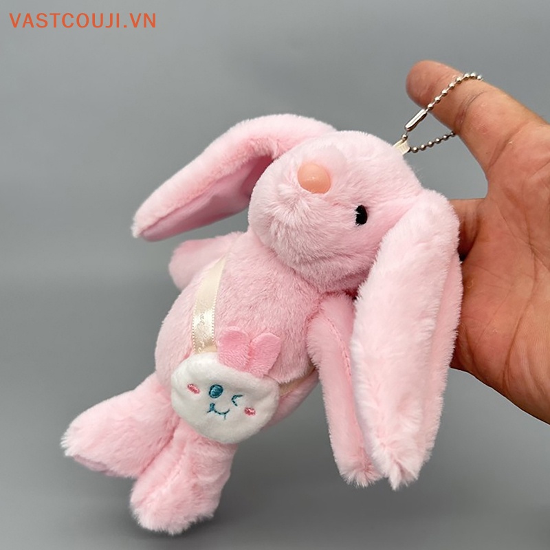 Móc Khóa Thỏ Nhồi Bông Tai Dài Đáng Yêu Cho Bé