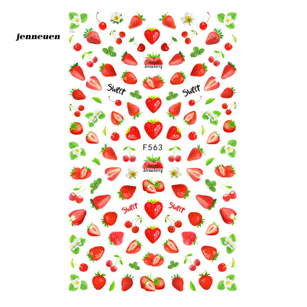 Miếng Dán Móng Tay 3D Siêu Mỏng In Chữ Tiếng Anh / Động Vật / Lá / Trá