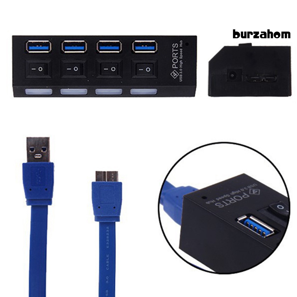 Bộ Chia Cáp Sạc 4 Cổng Tốc Độ Cao Bằng Nhựa Dành Cho Điện Thoại