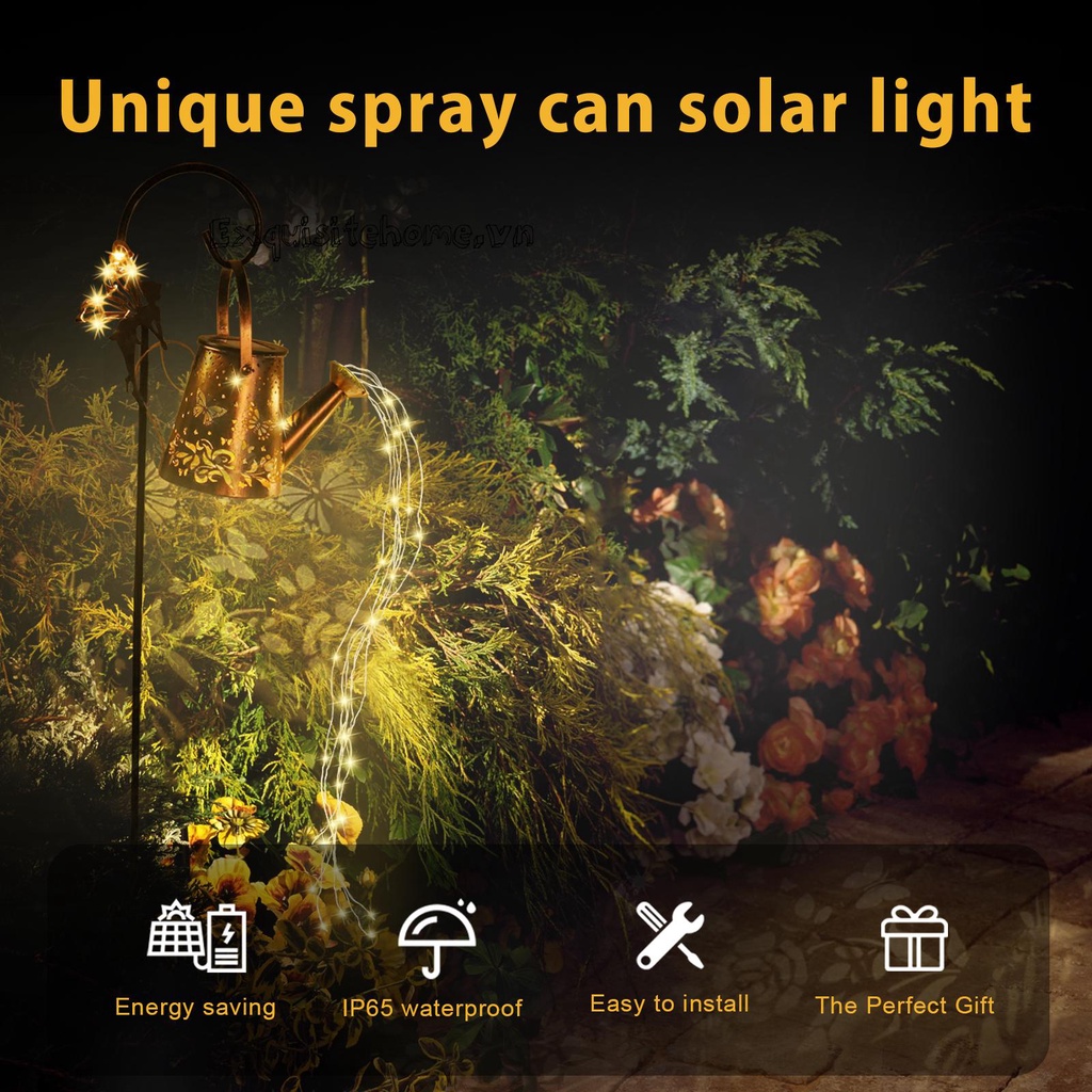 Đèn LED Trang Trí Sân Vườn Hình Ấm Đun Nước Chạy Năng Lượng Mặt Trời