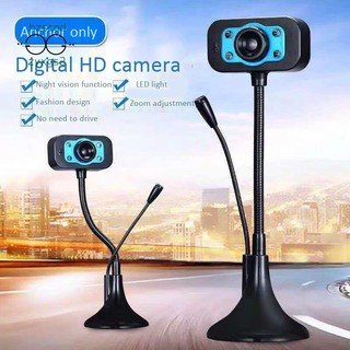 Webcam USB 4 Bóng Led Độ Nét Cao Kèm MIC Cho Skype Youtube / PC / Laptop