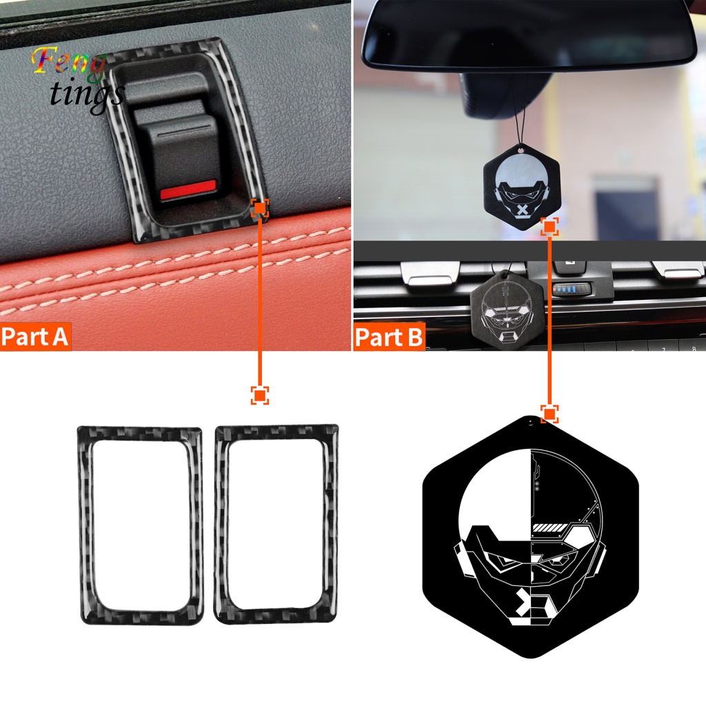 Bộ 2 Khung Viền Nút Khóa Cửa Xe Hơi Nissan GTR R35 2008-2020 Bằng Sợi Carbon