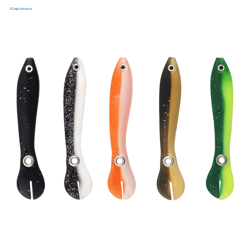 Set 5 Mồi Giả Nhử Cá Bằng Nhựa PVC 10cm / 6g Gắn Kèm Móc Câu Tiện Dụng