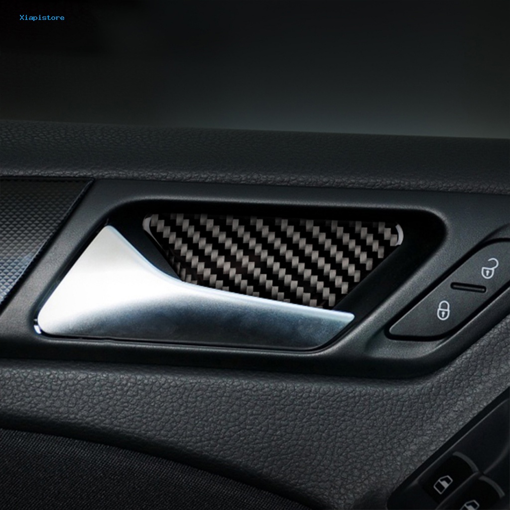 Set 4 Miếng Dán Tay Nắm Cửa Bên Trong Xe Hơi VW Golf 6 R MK6 08-12 Bằng Sợi Carbon