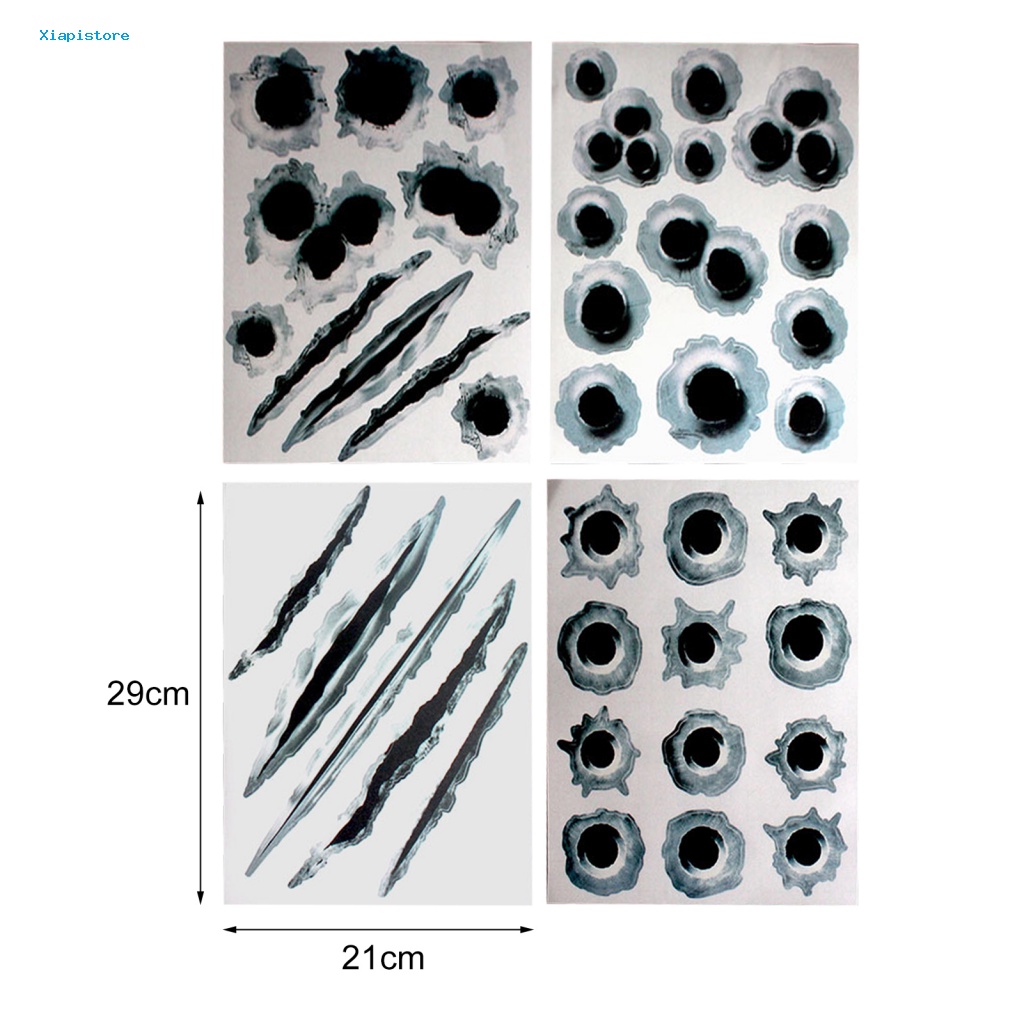 Set 4 Tấm Đề Can Vinyl 3D Dán Trang Trí Ngoại Thất Xe Hơi Chống Thấm Nước