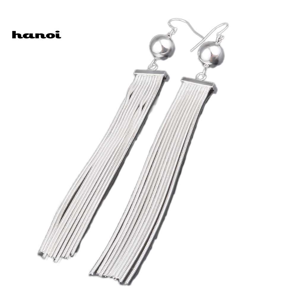 Đôi Khuyên Tai Dài Gắn Núm Tua Thời Trang Cho Nữ