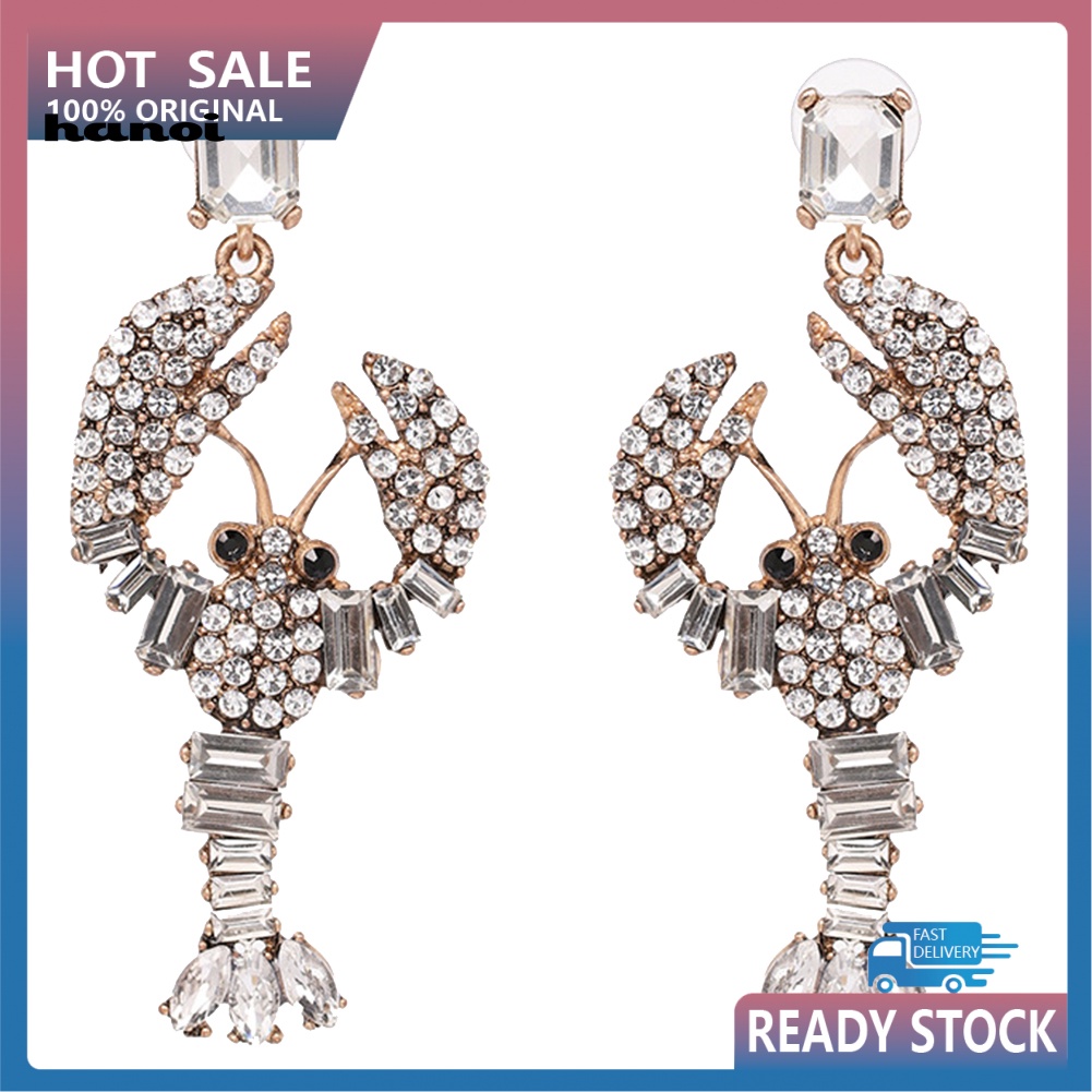 Bông Tai Hình Tôm Hùm Đính Đá Sáng Tạo Cho Nữ