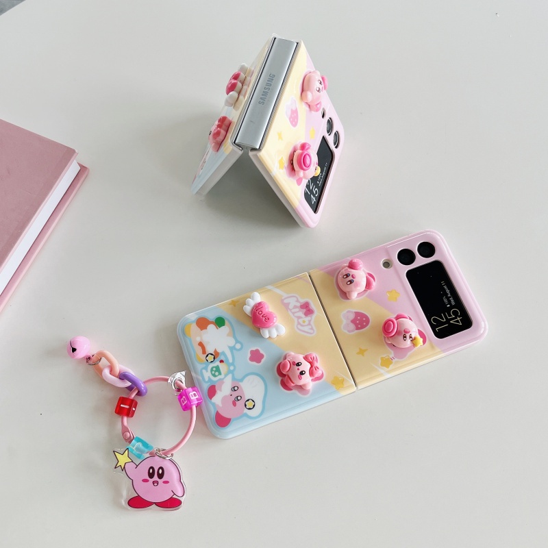 Ốp Điện Thoại Hình Vịt Và Hoa 3D Kèm Dây Móc Xỏ Ngón Chống Rơi Cho Samsung Galaxy Z Flip 3 Z Flip 4
