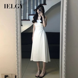 Váy dây thắt lưng kiểu Pháp IELGY Váy dài mùa hè dành cho nữ