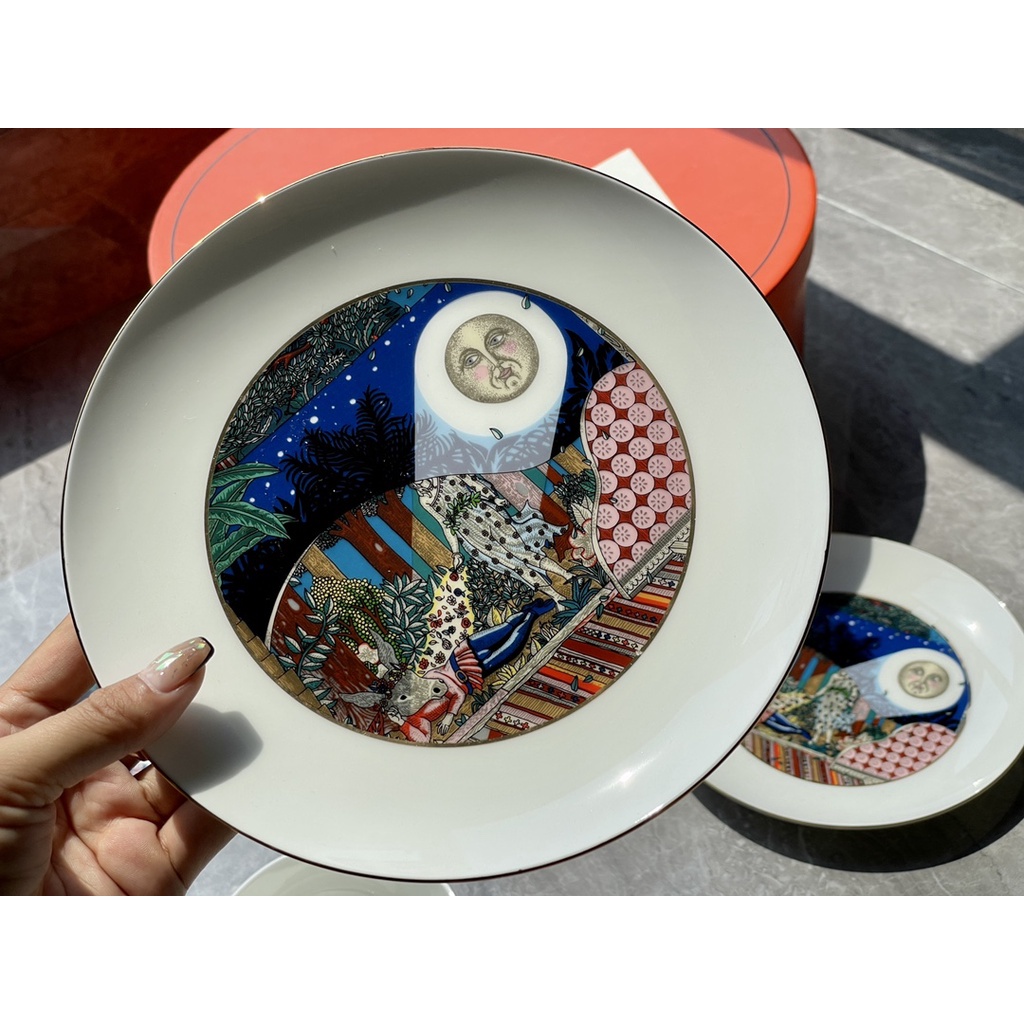 ⭐️😍Bộ 10 Món Chén Đĩa + Đĩa + Muỗng Hermes Midsummer Night 'S Dream Series Cao Cấp