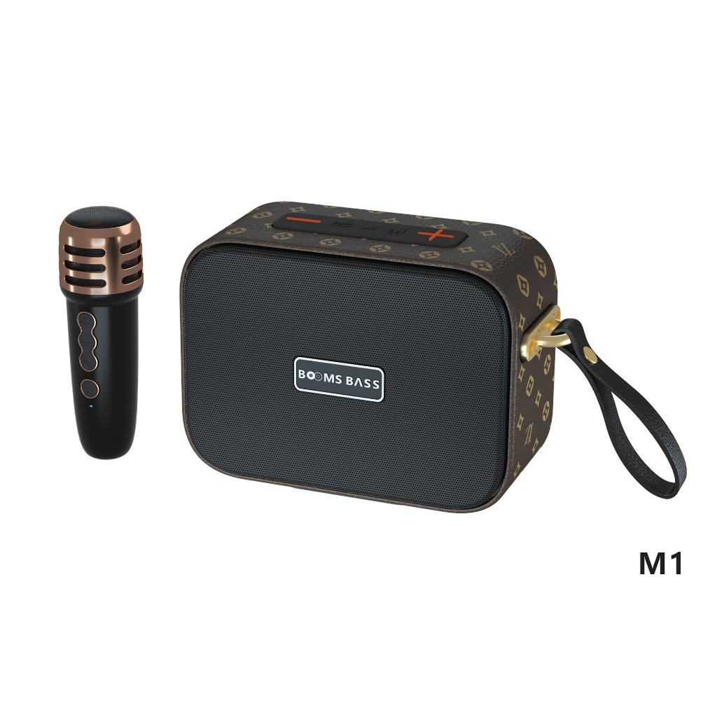 Loa Bluetooth Karaoke Mini Kèm 01 Mic Hát Booms Bass M2101+ Công Suất 5w, Âm Thanh Hay Không Rè Bass Ấm Giá Rẻ