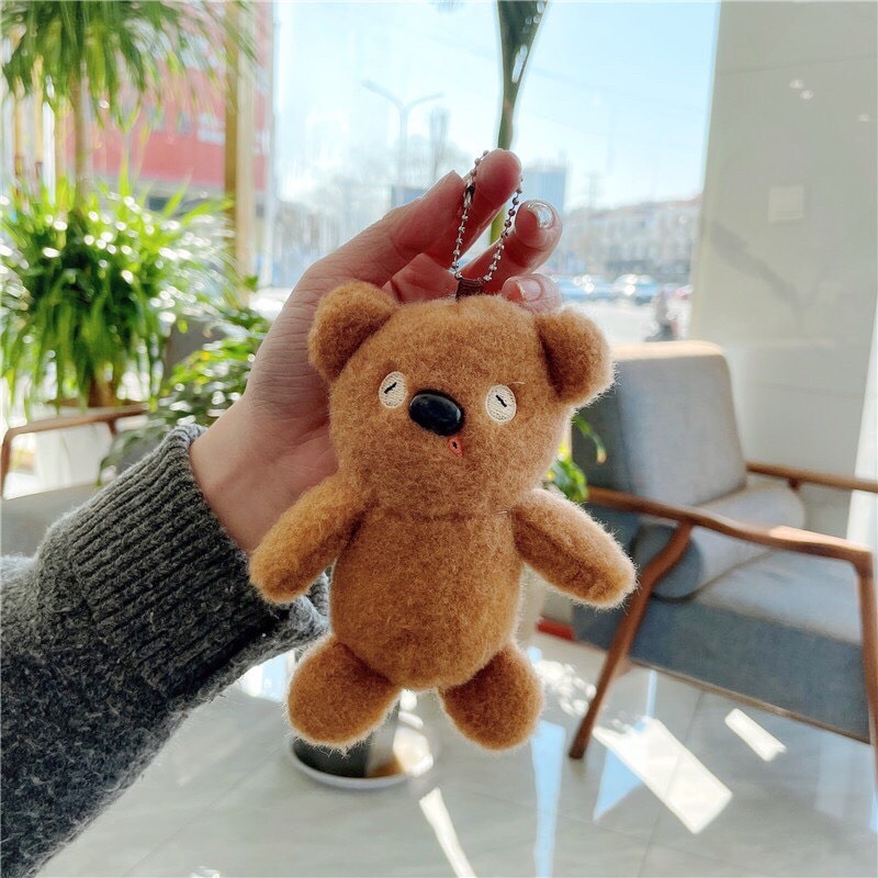 Móc Khoá bông treo balo túi tote dễ thương hình Gấu ;