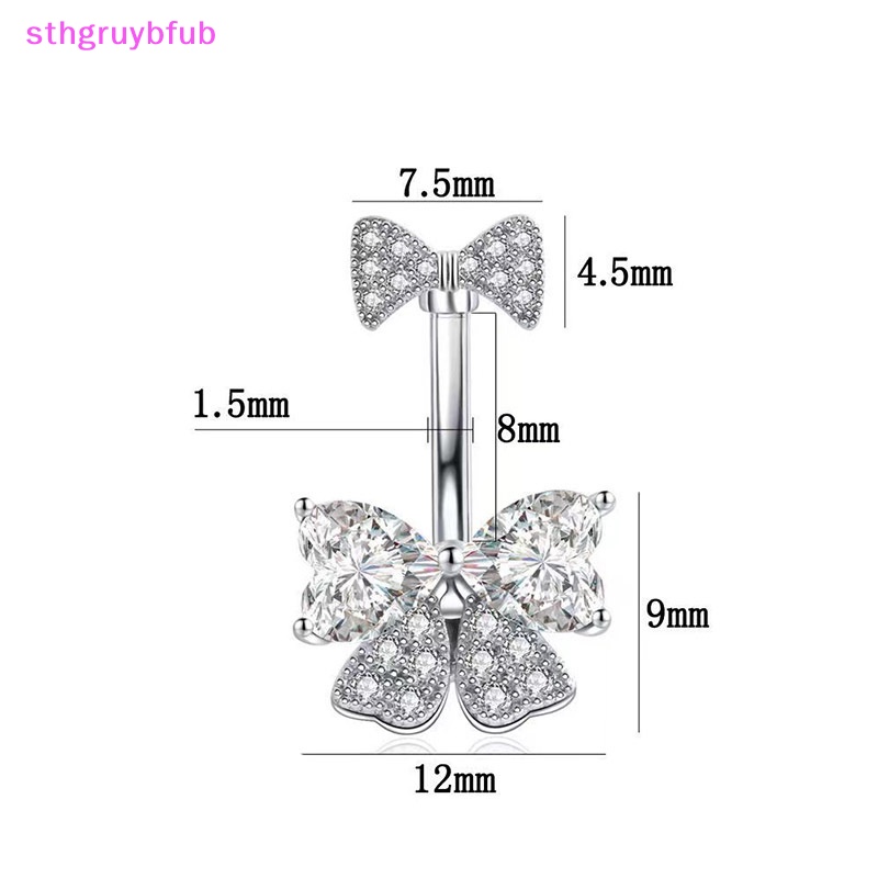 Khuyên Rốn Hình Nơ Đính Đá Zircon Thời Trang Cho Nữ
